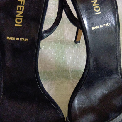 Rare Fendi Black Ankle Strap High Heel Sandals Size 38 (US 7.5-8)