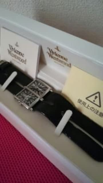 Rare! Vivienne Westwood Double Face Satire Orb Watch Unisex black Leather w/box