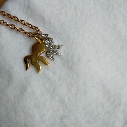 Pomellato DoDo 18k Yellow White Gold Diamond Octopus Necklace Pendant Used