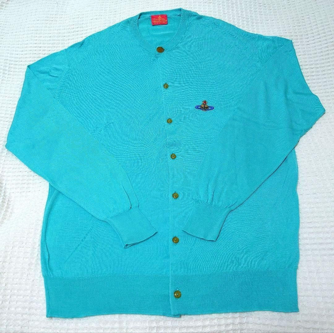 Vivienne Westwood Cardigan 90s Silk Turquoise Blue Size M Rare Vintage