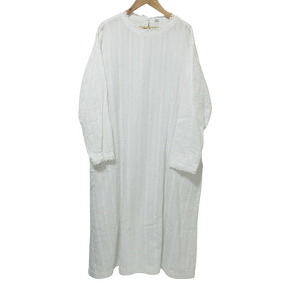 45R Indian Karami Lace Dress Long Sleeve Long One Piece 7045092 White Women USED