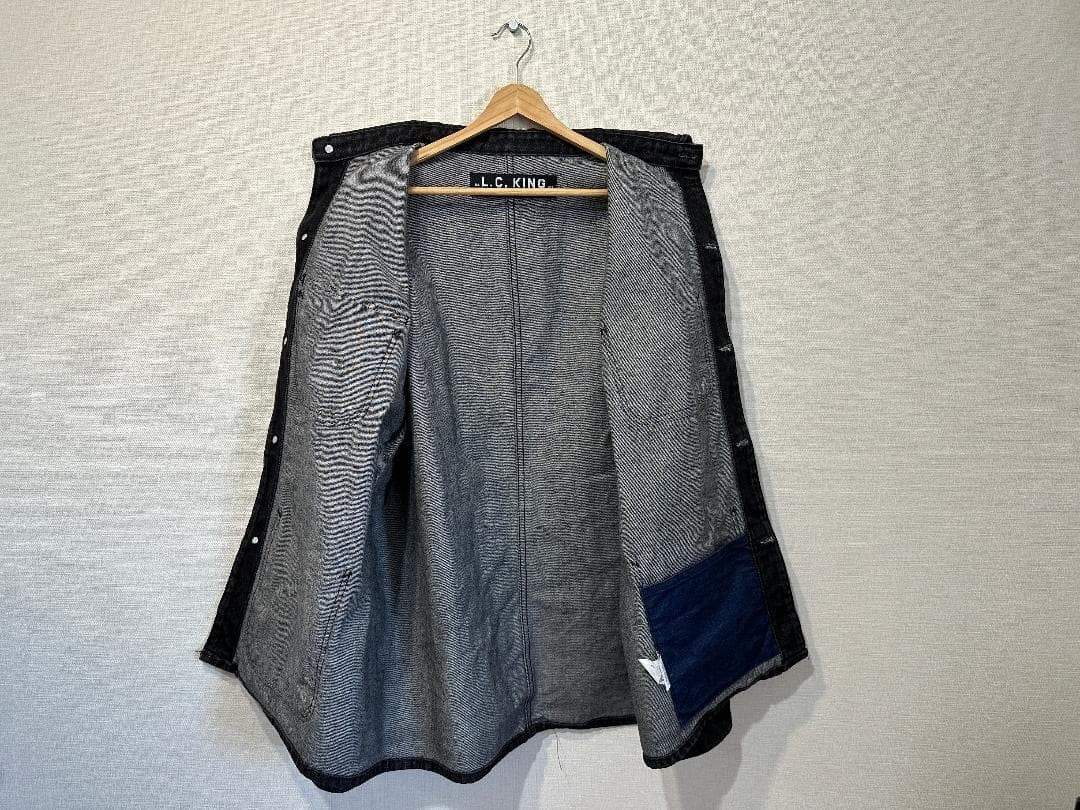 LC King Pointer Black Denim Chore Coat Charcoal Used JAPAN