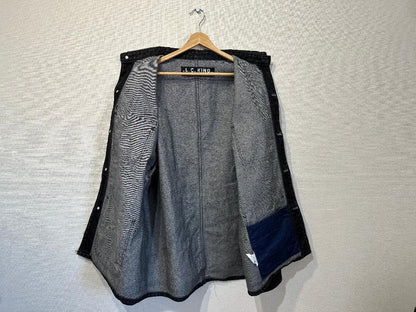 LC King Pointer Black Denim Chore Coat Charcoal Used JAPAN