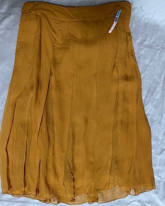 USED PRADA SILK CHIFFON PLEATED VINTAGE SKIRT ACCEPTABLE