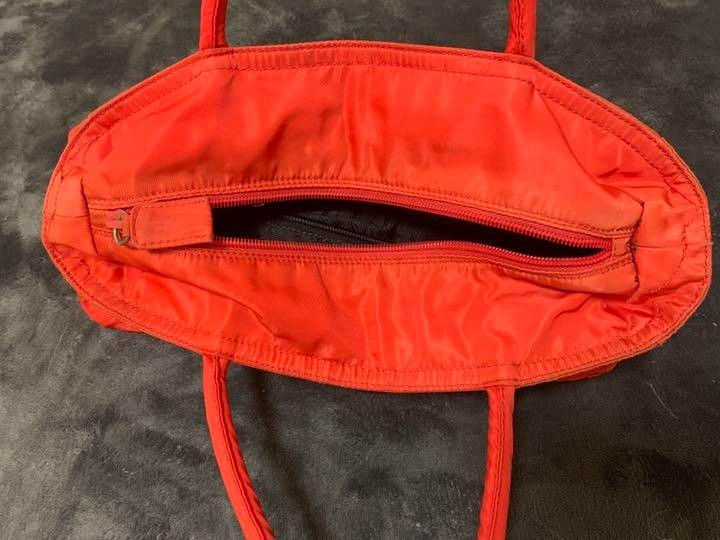 Prada Bag Plain Nylon Red Tote Bag From Japan