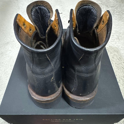 ROLLING DUB TRIO Boot LINEMAN Lace Up Work Boots Leather Black Size 8.5