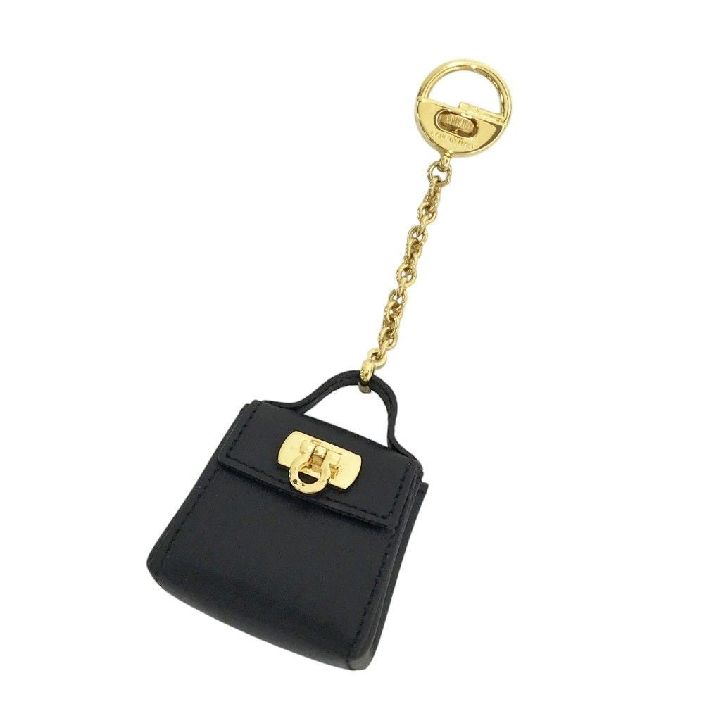Salvatore Ferragamo 22-5641 Authentic Gancini Charm Key Ring Holder Gold W/Box