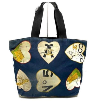 CHANEL Valentine's Day Collection Limited Tote Bag Rare Dark Navy Ivory From JPN