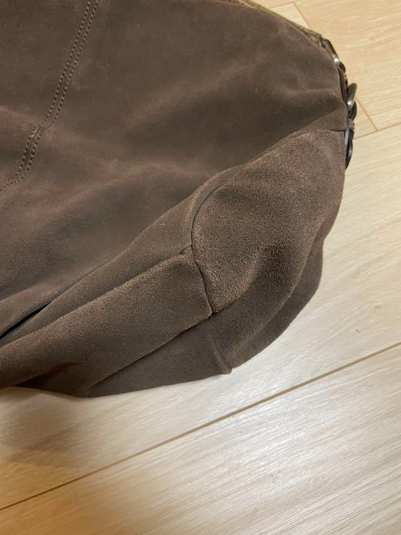 Max Mara dark brown suede leather shoulder bag Size 28cm × 33cm × 10cm handbag