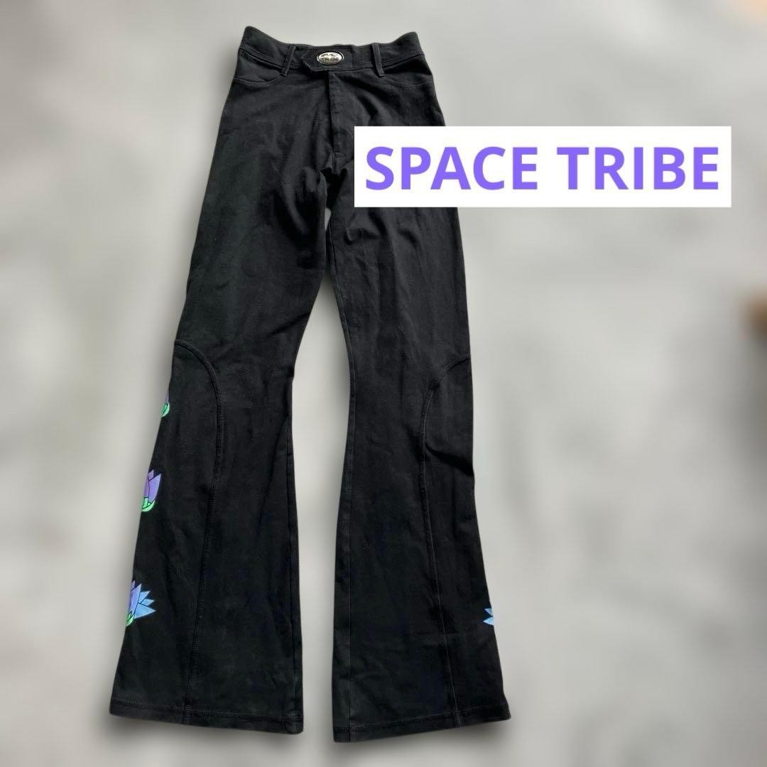SPACE TRIBE Lotus Flower Flare Pants Rave Party Trance Size M