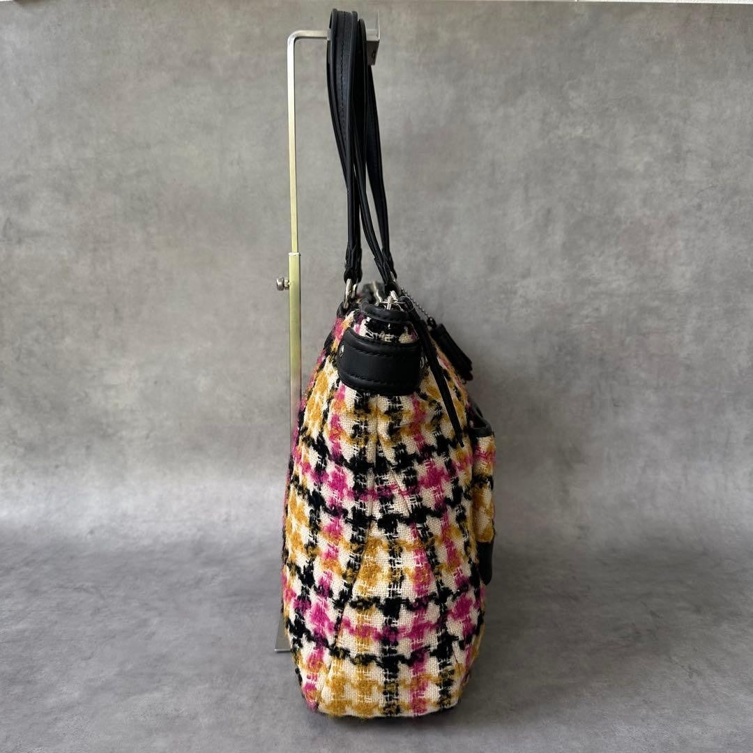 Coach Tote Bag All-over Print Canvas Leather Multicolor Women's Ships