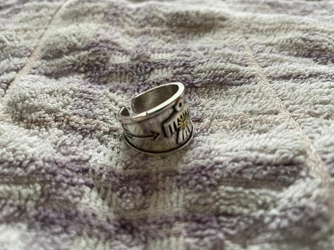 Thunderbird ring charm pendant, Navajo style.