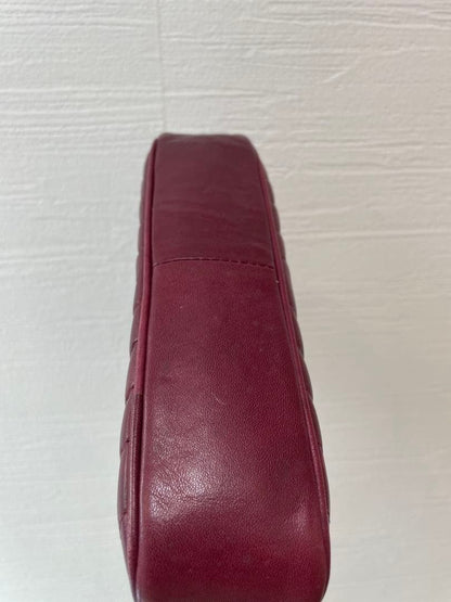 Valentino Garavani Quilted Leather Crossbody Shoulder Bag wine Luxury Auth RARE