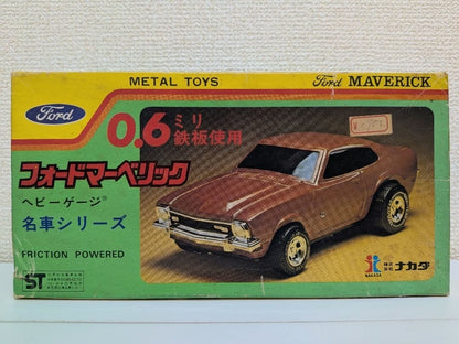 NAKADA Ford Maverick Tin Toy 0.6mm Iron Plate Vintage Miniature Cars Box Used