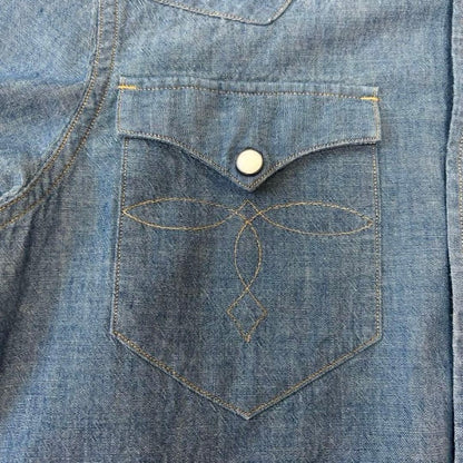 RRL Double R L Chambray Shirt Size 2 Women Limited Edition Rare American Fashion