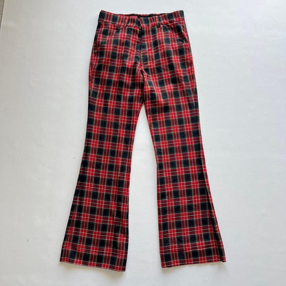 FARAH USA 60s-70s Red Tartan Flared Slacks Vintage Men's Pants L