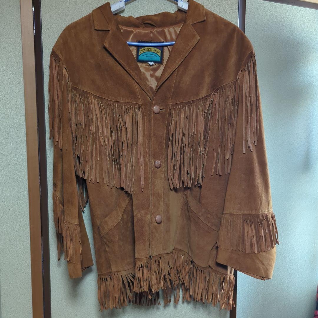 PIONEER WEAR Suede Fringe Jacket size L