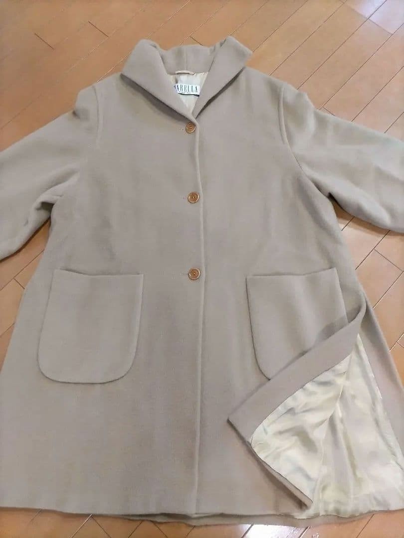 Max Mara MARELLA Cashmere Blend Long Coat Jacket Blouson Women Size 42 Beige
