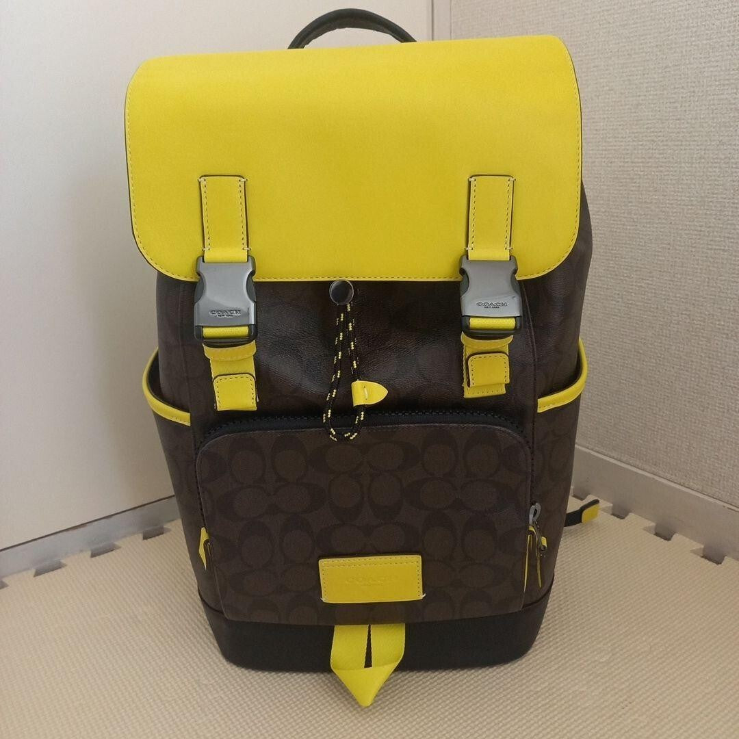 Coach Truck Backpack Colorblock Signature Yellow