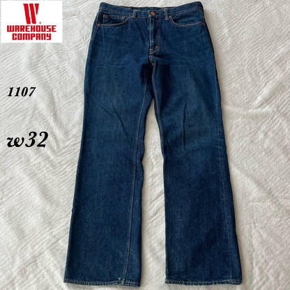 Warehouse 1107 W32 Bootcut Flare Denim Jeans Indigo Made In JAPAN