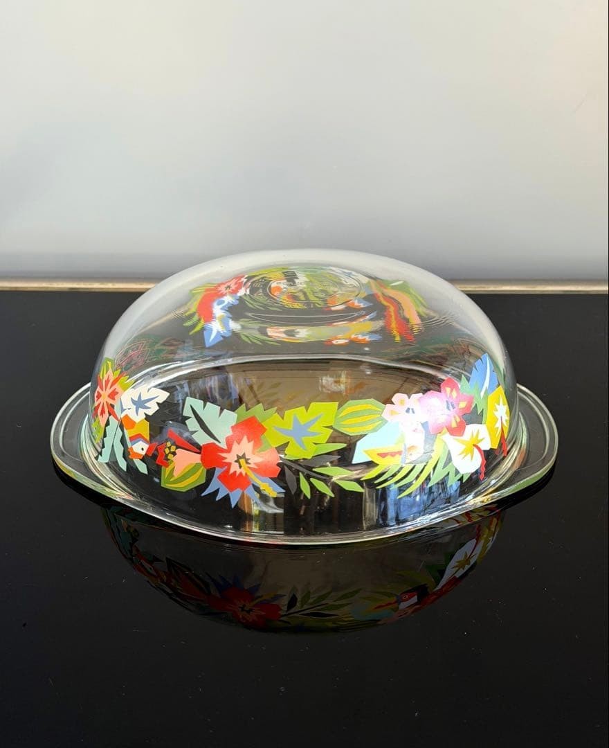 Retro Pop Glass Bowl Casserole with Lid Pyrex Floral Rare Vintage Collectible