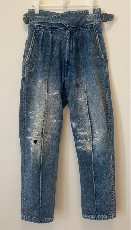 kapital Men's pants denim Jeans Damage processing adjuster belt authentic