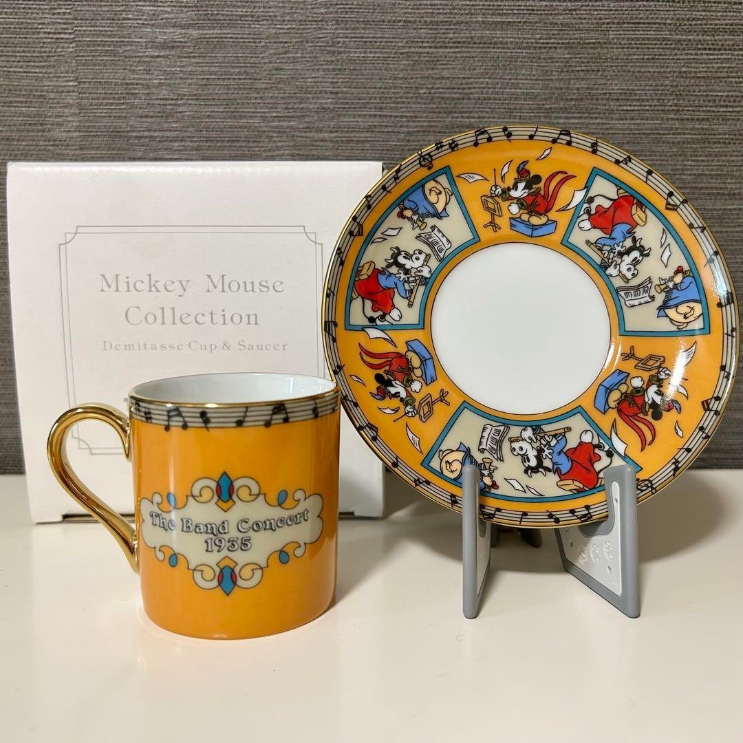 Disney Disneyland Cup & Saucer The Band Concert Mickey Mouse Demitasse Cup &
