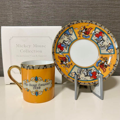 Disney Disneyland Cup & Saucer The Band Concert Mickey Mouse Demitasse Cup &