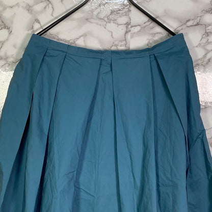 SOFIE D’HOORE XL Blue Green Pleated Flare Skirt with Pockets