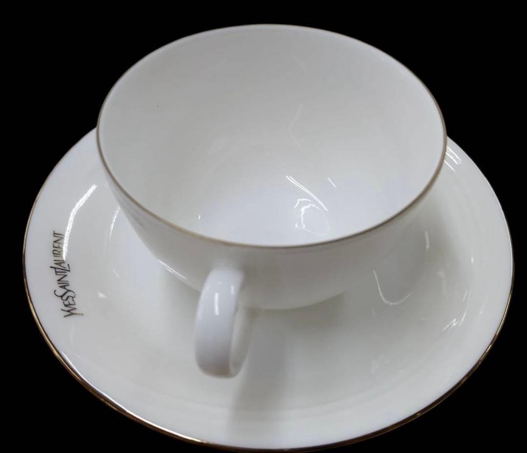 Yves Saint Laurent Porcelain Yamaka Tes Pot Trio Cup Saucer Plate Pair Set