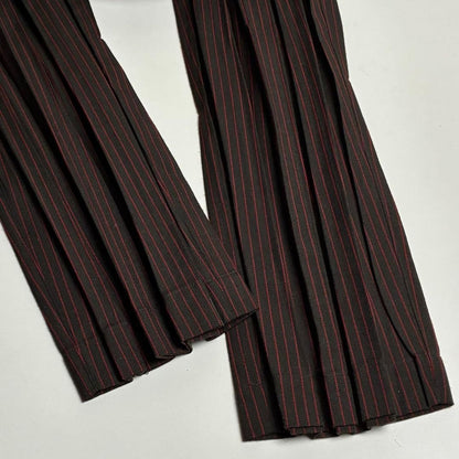 Issey Miyake 90s Archive Pleated Suit Set Brown Red Wool Japan Rare