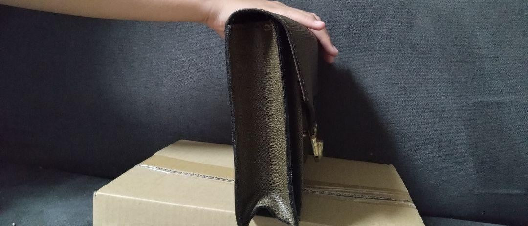 Fendi Leather Clutch Bag Handbag Auth Brown Women Italy 122714