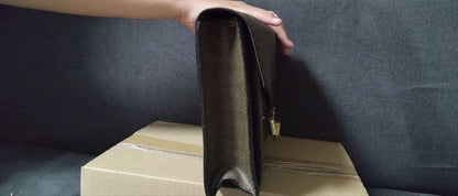Fendi Leather Clutch Bag Handbag Auth Brown Women Italy 122714