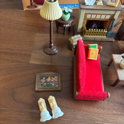 Sylvanian Families Luxury Living Room Set Dollhouse Toy Vintage Retro Rare