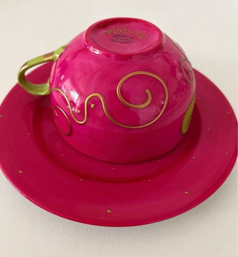 Soizick Tea Cup Saucer Pink French Porcelain Collectible Tea Set Rare