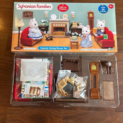 Sylvanian Families Luxury Living Room Set Dollhouse Toy Vintage Retro Rare