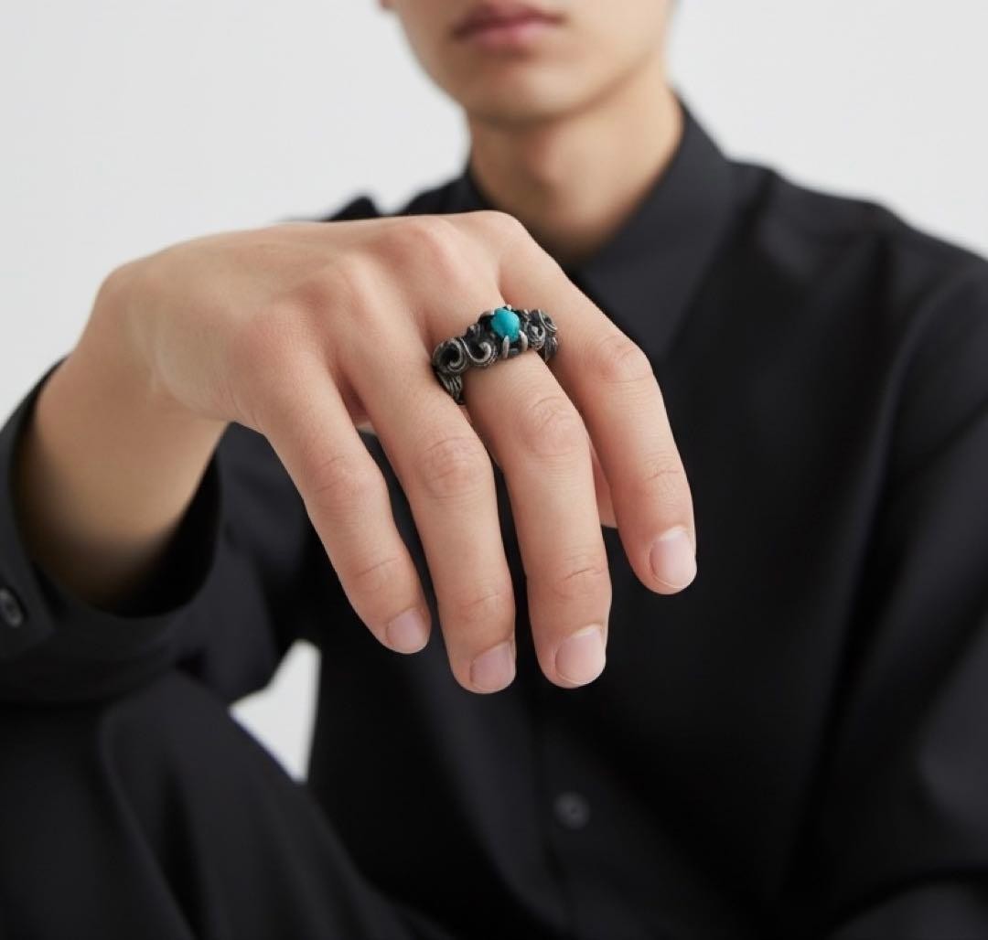 Rare 2007 Y's Yohji Yamamoto Turquoise Silver 950 Ring