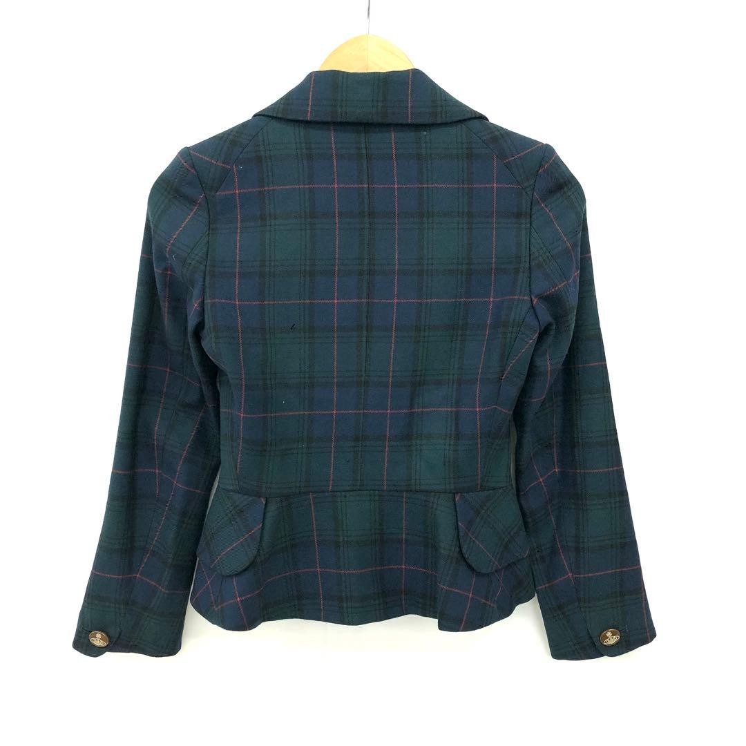 Vivienne Westwood Love Jacket size 1/S Tartan Check Green Authentic Rare SK1454
