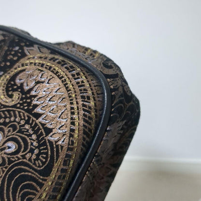 Rare Item BALLY Paisley Pattern Clutch Bag Wood Vintage 14a