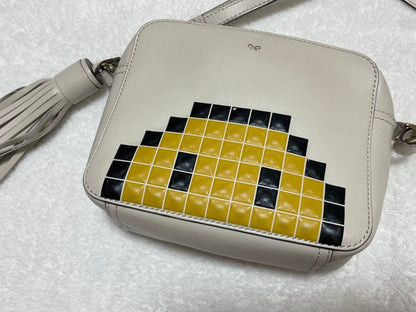 ANYA HINDMARCH Smile Leather Mini Shoulder Bag White Used From Japan FS