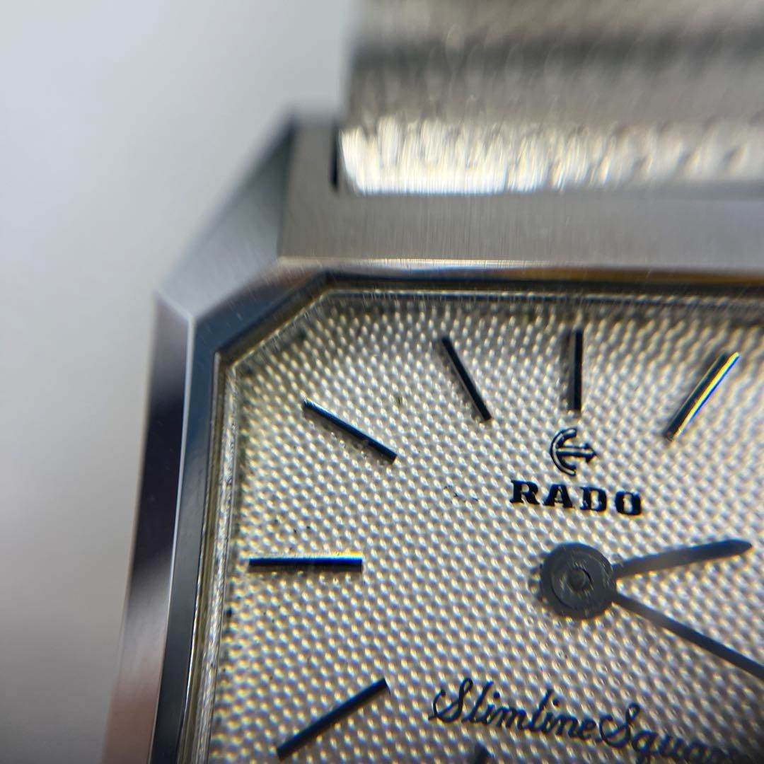 Rado Slim Line Square Watch Stainless Steel Manual White Dial Used