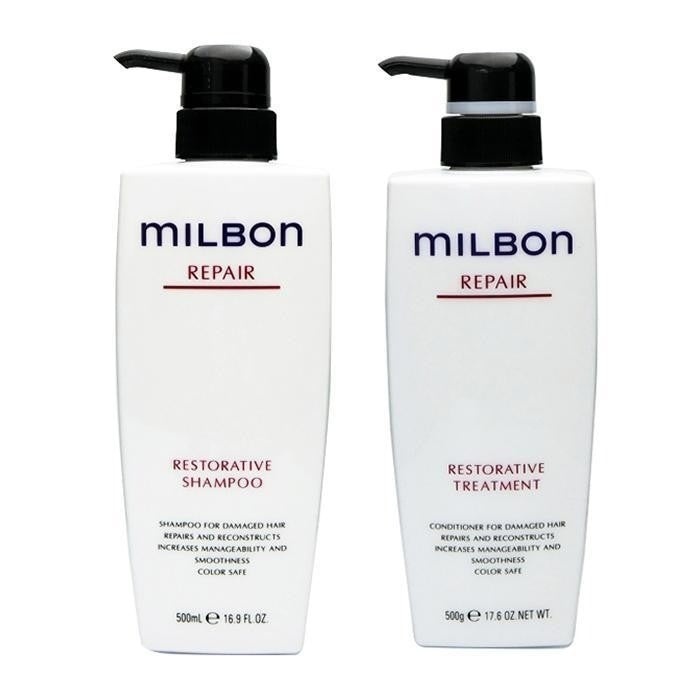 Milbon Repair Restorative Shampoo & Treatment 500ml 17.6oz Set Bottle Japan