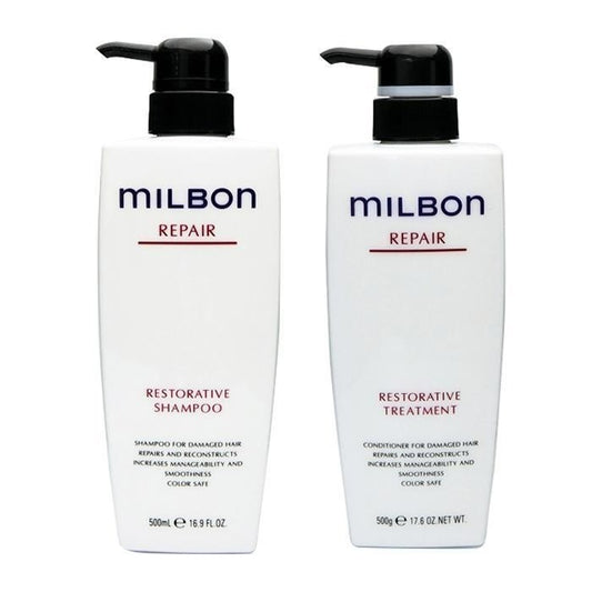 Milbon Repair Restorative Shampoo & Treatment 500ml 17.6oz Set Bottle Japan