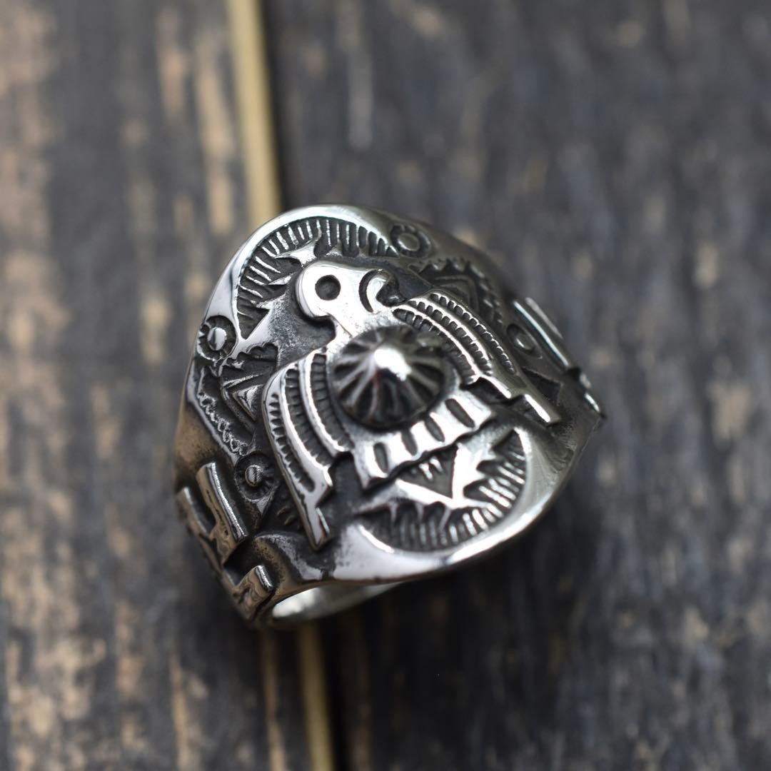 Silver 925 Thunderbird Ring, Indian Jewelry