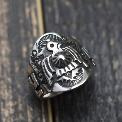 Silver 925 Thunderbird Ring, Indian Jewelry