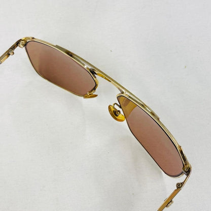 DUNHILL CP-A0167 Men’s Sunglasses Retro Vintage Brown Lens Gold Flame With Case