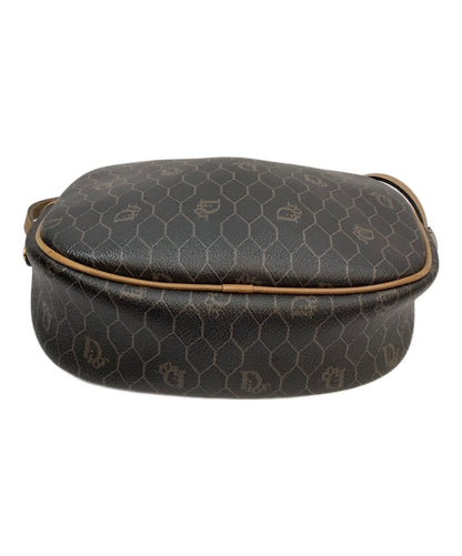 Dior Honeycomb Shoulder Crossbody Bag Brown Canvas Leather Vintage Authentic