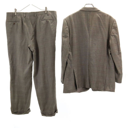 LANVIN 90s Wool Old Check Pattern suit Setup ST50-56 gray Men's