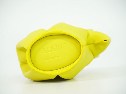 LOEWE Elephant Leather Coin Case Mini Pouch Yellow Silver