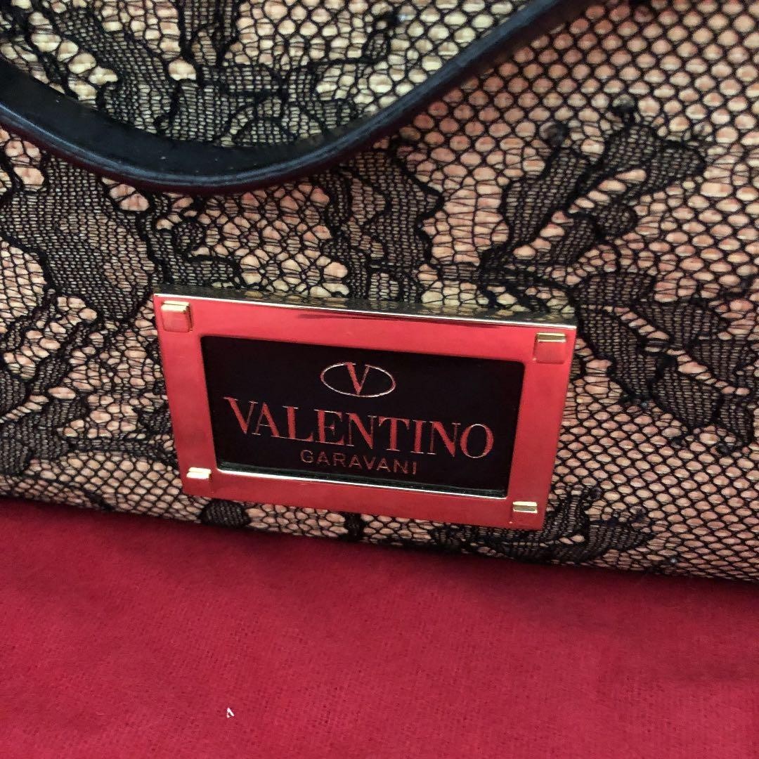 Valentino Black Lace Tote Bag – A4 Capacity Stylish Designer Handbag Authentic